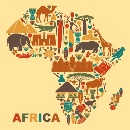 Traditional Symbols of Africa photowallpaper Scandiwall