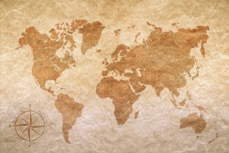 Bild von Vintage Paper World Map