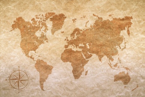 Picture of Vintage Paper World Map