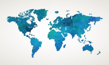 Bild von World map in Blue