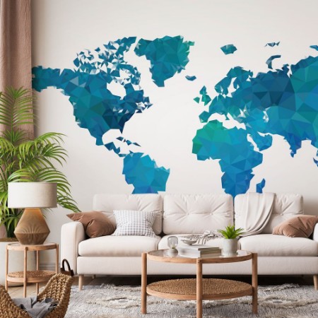 Picture of World map in Blue
