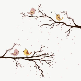 Image de Oiseaux mignons sur des branches