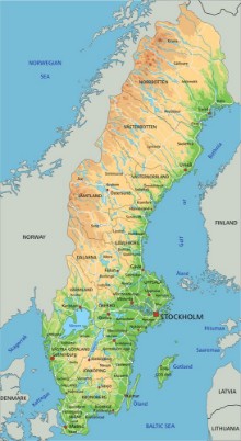 Afbeeldingen van High Detailed Swedish Physical map