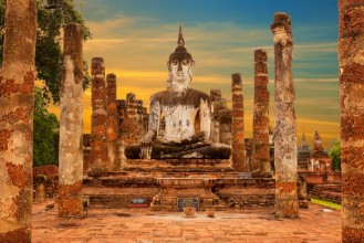 Picture of Huge Buddha Statue at Sunset