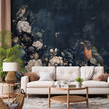 Bild på Navy Nocturne with Peonies