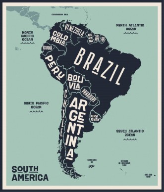 Picture of Latin America Map Blue