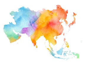 Imagem de Multicolor Asia Map