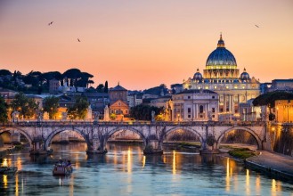 Picture of Night view of the Basilica St Peter in Rome