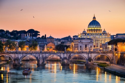 Picture of Night view of the Basilica St Peter in Rome