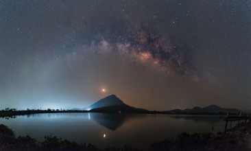 Afbeeldingen van Milky Way over the Mountain
