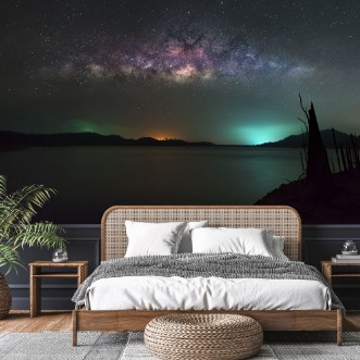 Afbeeldingen van Milky Way over Lake