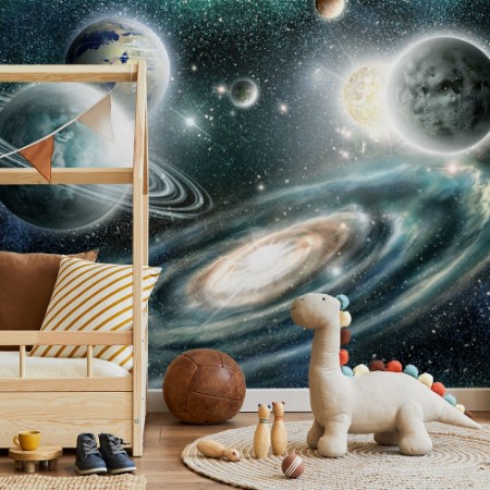 Bild på Solar System and Spiral Galaxy