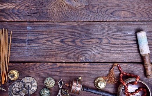 Tibetan Religious Instruments photowallpaper Scandiwall