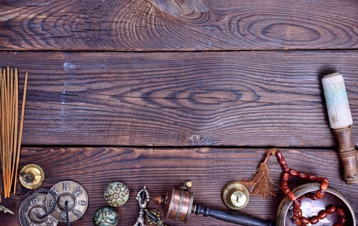 Tibetan Religious Instruments photowallpaper Scandiwall