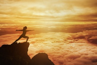 Picture of Yoga Position on the Top of Mountain