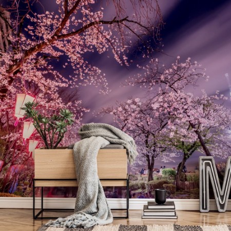 Picture of Tokyo kirsebærblomster om natten