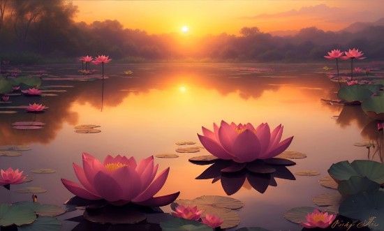 Lotus Pond photowallpaper Scandiwall