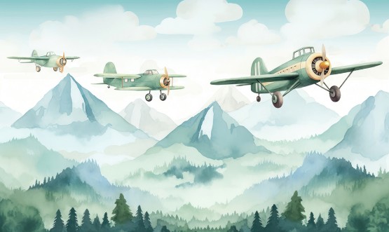 Plane Caravan photowallpaper Wallpassion