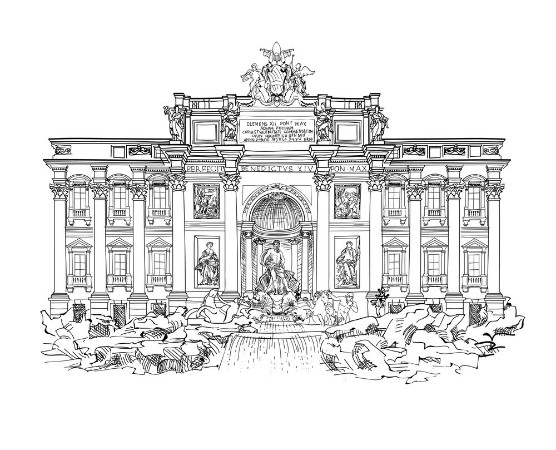 Afbeeldingen van Rome famous landmark Trevi Fountain Sightseeing of Italy