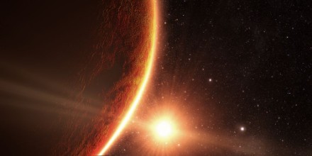Afbeeldingen van Venus Cinematic and very realistic sunrise seen from space on venus