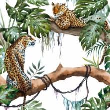 Attēls Watercolor vector leopard pattern