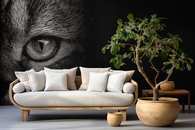 Afbeeldingen van Dark muzzle cat close-up front view