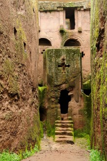 Picture of Orthodox churches carve in solid rock in Lalibela