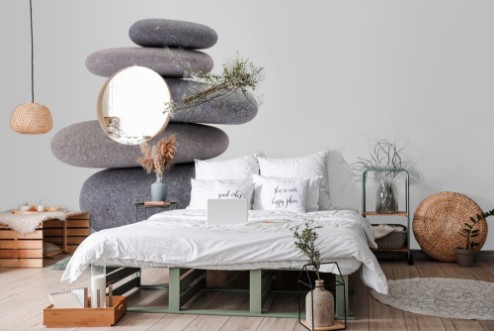 Image de Spa stones isolated on white background