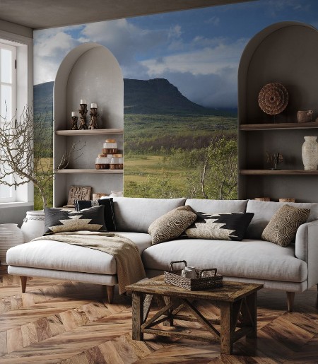 Picture of View on subarctic tundra and beech forest in Swedish Lapland