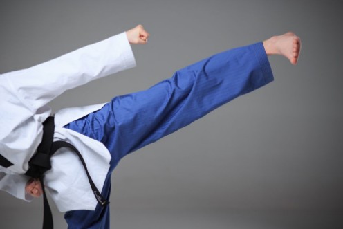 Afbeeldingen van The karate girl with black belt 