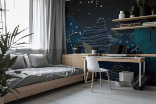 Picture of Dark blue mountains in the nightUsed color tool and picture cre