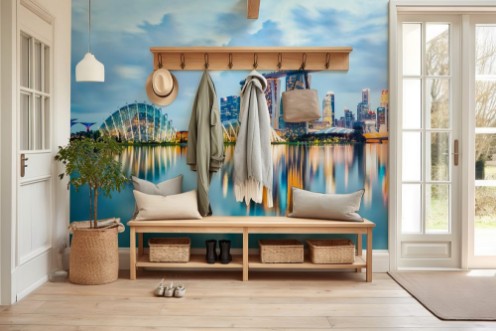 Image de Singapore Skyline And View Of Marina Bay At Night