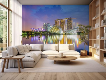 Afbeeldingen van Panorama view of Singapore Skyline