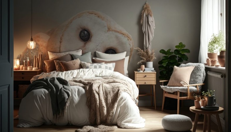 Afbeeldingen van Common barn owl  Tyto albahead  close up