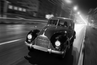 Picture of Red Sport Car Fast Drive Speed On Asphalt Road