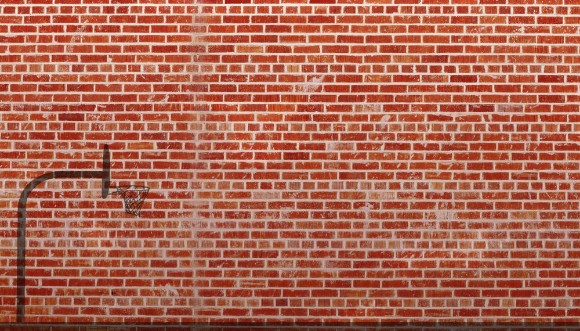 Afbeeldingen van Basketball Hoop - Unique basketball hoop shadow in front of brick wall