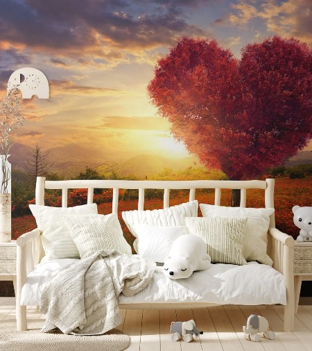 Image de Red heart shaped tree