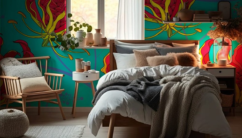 Picture of Seamless pattern with Gloriosa superba or flame lily tropical flower on the green background Poisonous plant  National flower of Zimbabwe Floral background in contour style