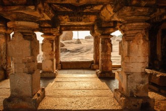 Picture of Beautiful architecture of ancient ruines of temple in Hampi