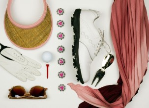 Pilt Flat lay pink golf groupage