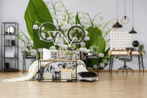 Bild vun Lily of the Valley Convallaria Majalis isolated on white