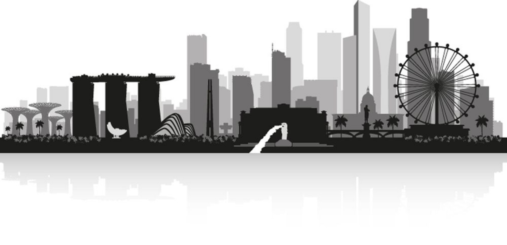 Picture of Singapore city skyline silhouette