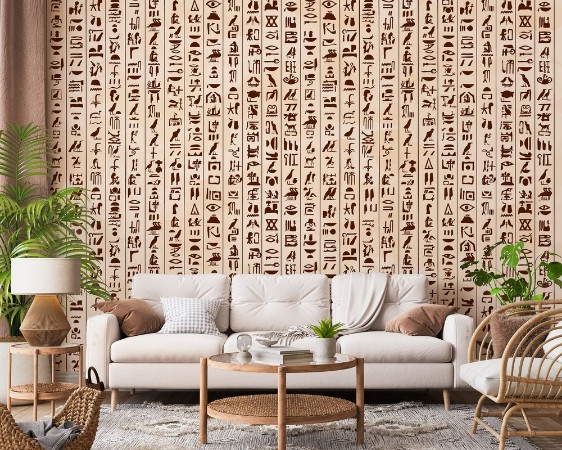 Afbeeldingen van Egyptian ornaments and hieroglyphs