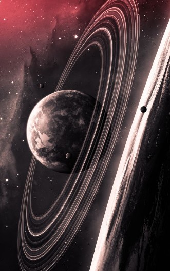 Picture of Universe scene with planets stars and galaxies in outer space s