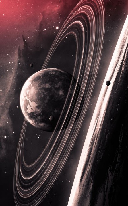 Picture of Universe scene with planets stars and galaxies in outer space s