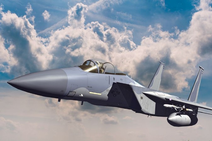 F-15C Eagle 3D illustration model in flight paveikslėlis