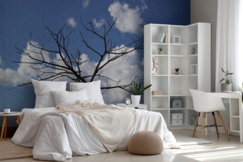 Image de Dry tree branches against blue sky