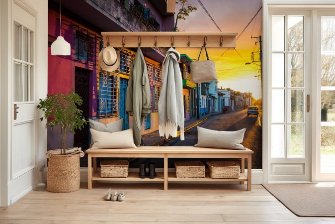 Afbeeldingen van CAMAGUEY KUBA - Strasse in der historischen Altstadt bei Sonnenuntergang