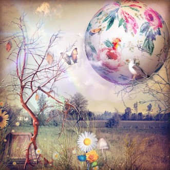 Picture of Dreams countryside with magic mushroom