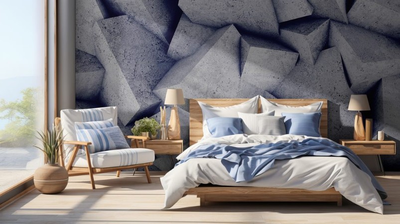 Afbeeldingen van Concrete 3d cube wall background 3D rendering